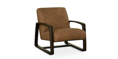 Graham Leather Wood Frame Accent Chair