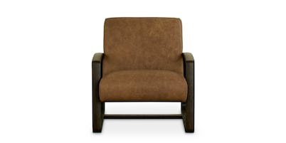 Graham Leather Wood Frame Accent Chair