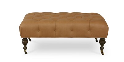 Belwood Tufted Leather Ottoman