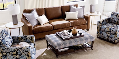 True Custom&reg; Leather Large Track Arm Sofa