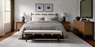 European Farmhouse Upholstered Bed