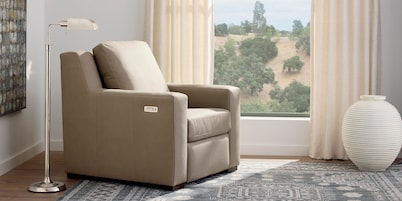 Somers Leather Track Arm Power Zero Gravity Wall Recliner