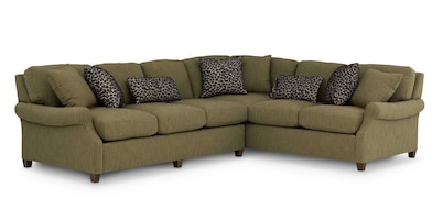 Audrey Roll Arm Sectional with Accent Pillows
