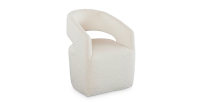 Aries Upholstered Dining Chair with Casters