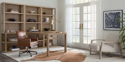 Richmond Modular Office Desk and 3 Wide Bookshelf Set