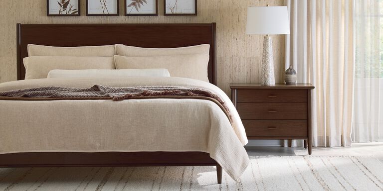 Bed with nightstand